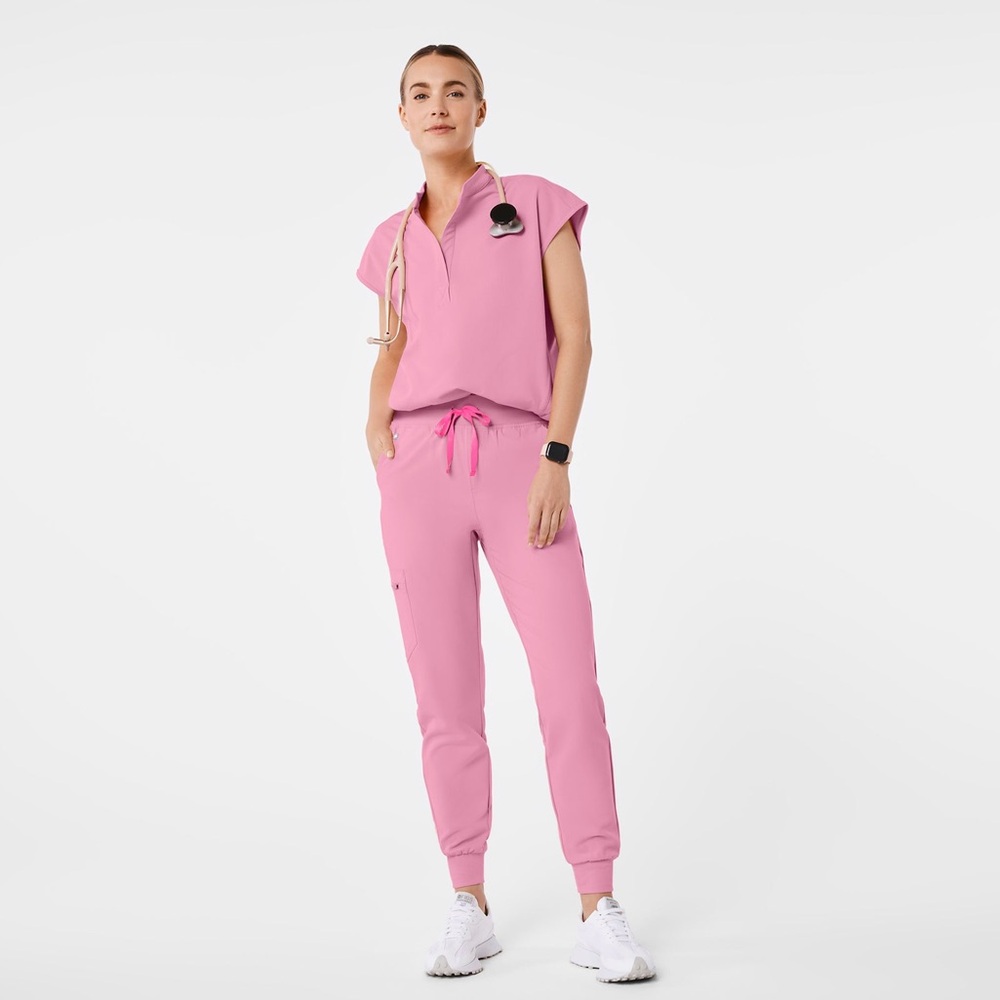 FIGS Women's Rafaela Oversized Scrub Top™ in Chalk Pink | XXL - Picture 2 of 15